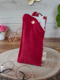 Pochette Livre Mots dans du Velours, protege livre bouton pressions  artisanat francais marque page etui a lunette La Vie en Rose