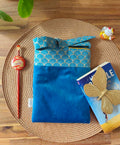 Des Mots dans du Velours Pochettes livre à RUBANS Velours Bleu artisanat france 