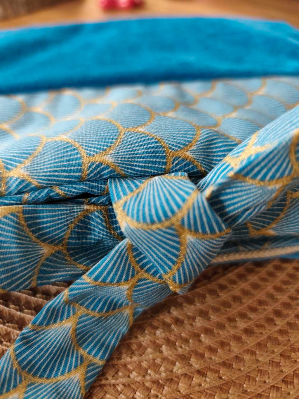 Des Mots dans du Velours Pochettes livre à RUBANS Velours Bleu artisanat france 