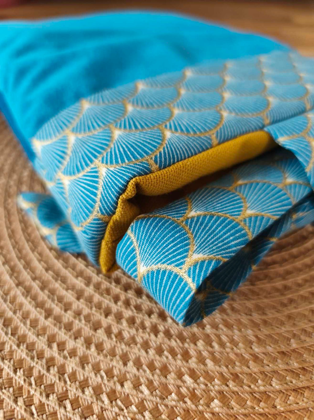 Des Mots dans du Velours Pochettes livre à RUBANS Velours Bleu artisanat france 