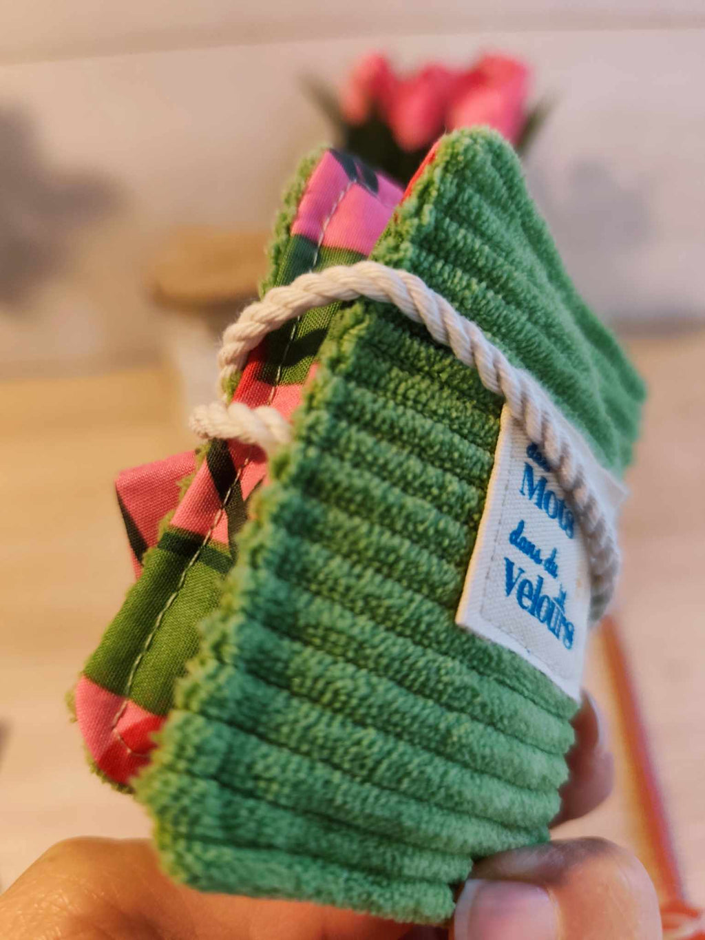 Des mots dans du velours pochettes livres france artisanat Vert Cerise Mini Livre