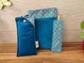 Des Mots dans du Velours Pochettes livre à pression Velours Bleu artisanat france etuis lunettes marque pages