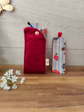 Des mots dans du velours pochettes livre artisanat france velours rouge etui lunette marque pages