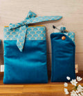 Des Mots dans du Velours Pochettes livre à RUBANS Velours Bleu artisanat france  etui lunettes