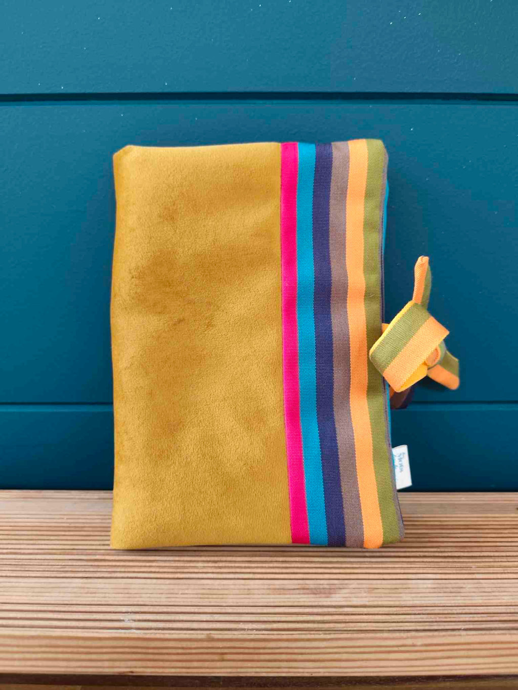 Pochette Livre Trio MOts dans du Velours, protege livre carnet trousse velours chic