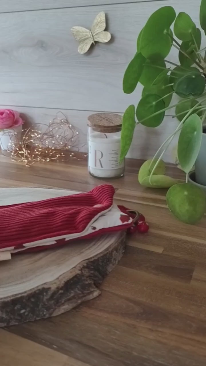 Vidéo Pochette Livre Mots dans du Velours, protege livre bouton pressions  artisanat francais marque page etui a lunette La Vie en Rose