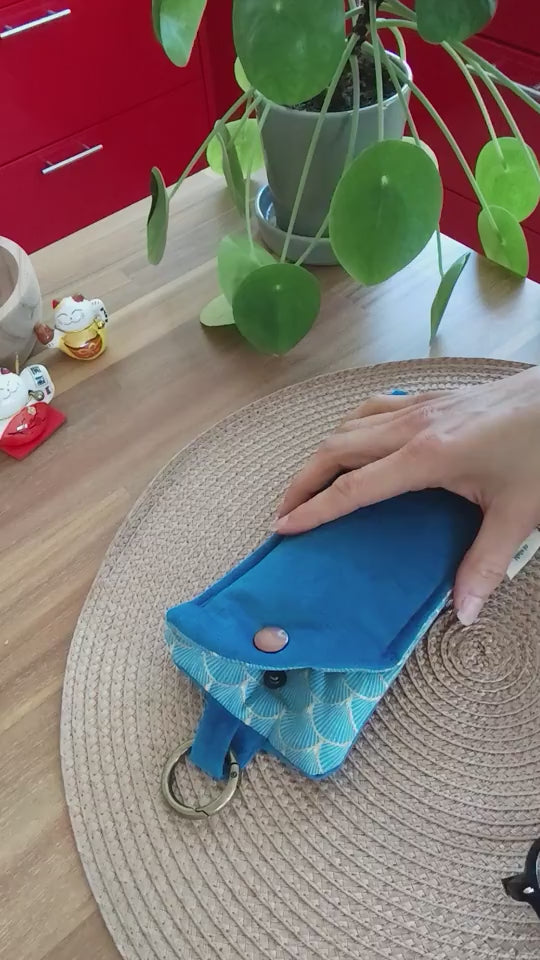 Pochette livre Etui lunettes Velours des mots dans du velours Bleu artisanat Français